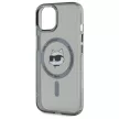Karl Lagerfeld KLHMP15SHLSCHK iPhone 15 6.1" IML Metal Choupette Head MagSafe tok, fekete