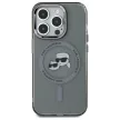 Karl Lagerfeld KLHMP15LHLSKCK iPhone 15 Pro 6.1" IML Metal Karl&Choupette Head MagSafe tok, fekete
