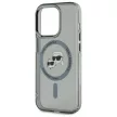 Karl Lagerfeld KLHMP15XHLSKCK iPhone 15 Pro Max 6.7" IML Metal Karl&Choupette Head MagSafe tok, fekete