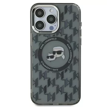   Karl Lagerfeld KLHMP15SHMCKMHK iPhone 15 6.1" IML Monogram Karl&Choupette Head MagSafe tok, fekete