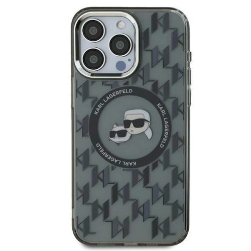 Karl Lagerfeld KLHMP15MHMCKMHK iPhone 15 Plus 6.7" IML Monogram Karl&Choupette Head MagSafe tok, fekete