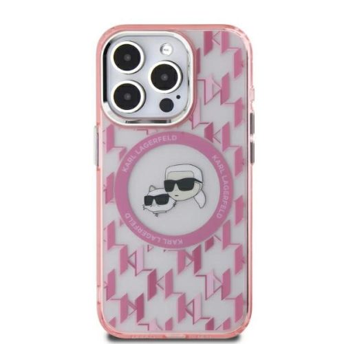 Karl Lagerfeld KLHMP15MHMCKMHP iPhone 15 Plus 6.7" IML Monogram Karl&Choupette Head MagSafe tok, rózsaszín