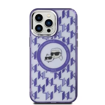   Karl Lagerfeld KLHMP15SHMCKMHU iPhone 15 6.1" IML Monogram Karl&Choupette Head MagSafe tok, lila