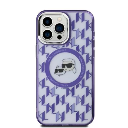 Karl Lagerfeld KLHMP15SHMCKMHU iPhone 15 6.1" IML Monogram Karl&Choupette Head MagSafe tok, lila