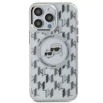   Karl Lagerfeld KLHMP15SHMCKMHT iPhone 15 6.1" IML Monogram Karl&Choupette Head MagSafe tok, átlátszó