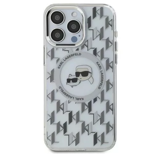 Karl Lagerfeld KLHMP15SHMCKMHT iPhone 15 6.1" IML Monogram Karl&Choupette Head MagSafe tok, átlátszó