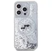 Karl Lagerfeld KLHMP15LLGKCSGH iPhone 15 Pro 6.1" Liquid Glitter Karl&Choupette Head Magsafe tok, átlátszó