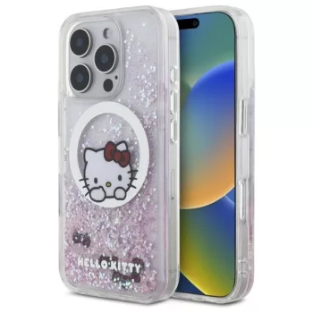   Hello Kitty HKHMP16LLSWKH iPhone 16 Pro, 6.3" tok, fehér hardcase Liquid Glitter Sweet Kitty Bows MagSafe