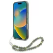 Guess GUHMP16SHCPOFPA iPhone 16 6.1" tok, zöld hardcase IML Flowers Allover Electro With Pearl Strap MagSafe