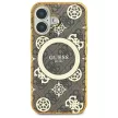 Guess GUHMP16SH4PYEEW iPhone 16 6.1" tok, barna hardcase IML Peony On 4G Background MagSafe