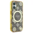 Guess GUHMP16SH4PYEEW iPhone 16 6.1" tok, barna hardcase IML Peony On 4G Background MagSafe