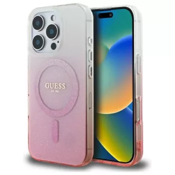   Guess GUHMP16LHGRCELP iPhone 16 Pro 6.3" tok, rózsaszín hardcase IML Glitter Gradient MagSafe