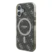 Guess GUHMP16SH4DTEW iPhone 16 6.1" tok, barna hardcase IML 4G Background MagSafe