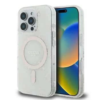   Guess GUHMP16LH4DTEH iPhone 16 Pro 6.3" tok, fehér hardcase IML 4G Background MagSafe