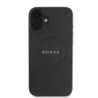 Guess GUHMP16SPGHSMMK iPhone 16 6.1" tok, fekete Grained Gold Ring MagSafe