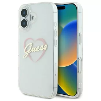   Guess GUHCP16SHCHGSPT iPhone 16 6.1" tok, átlátszó hardcase IML Heart