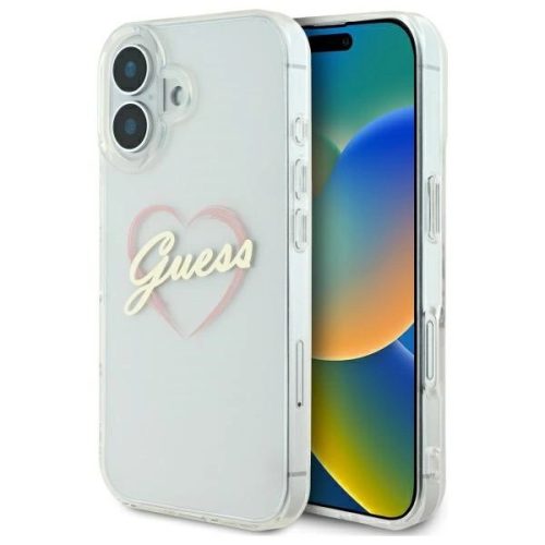 Guess GUHCP16SHCHGSPT iPhone 16 6.1" tok, átlátszó hardcase IML Heart