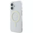 Guess GUHMP16SHFGERET iPhone 16 6.1" tok, átlátszó hardcase IML Glitter Circle MagSafe