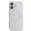 Guess GUHMP16SHFGERET iPhone 16 6.1" tok, átlátszó hardcase IML Glitter Circle MagSafe
