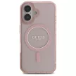 Guess GUHMP16SHFGEREP iPhone 16 6.1", tok, rózsaszín hardcase IML Glitter Circle MagSafe
