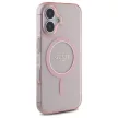 Guess GUHMP16SHFGEREP iPhone 16 6.1", tok, rózsaszín hardcase IML Glitter Circle MagSafe