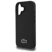 Lacoste LCHMP16SPVCK iPhone 16 6.1" tok, fekete Iconic Petit Pique MagSafe