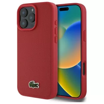   Lacoste LCHMP16XPVCR iPhone 16 Pro Max 6.9" tok, piros hardcase Iconic Petit Pique MagSafe