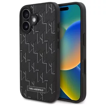   Karl Lagerfeld KLHMP16MPKHPORPK iPhone 16 Plus 6.7" tok, fekete Hot Stamp Magsafe