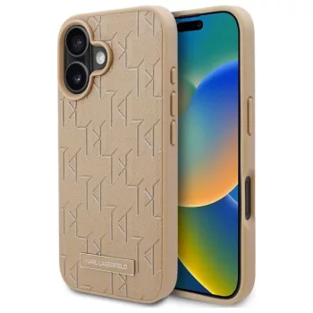   Karl Lagerfeld KLHMP16SPKHPORPE iPhone 16 6.1" tok, bézs hardcase Hot Stamp Magsafe
