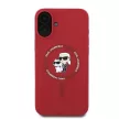 Karl Lagerfeld KLHMP16SSCMKCRHR iPhone 16 6.1" hardcase Silicone Karl&Choupette Heads Ring MagSafe tok, piros