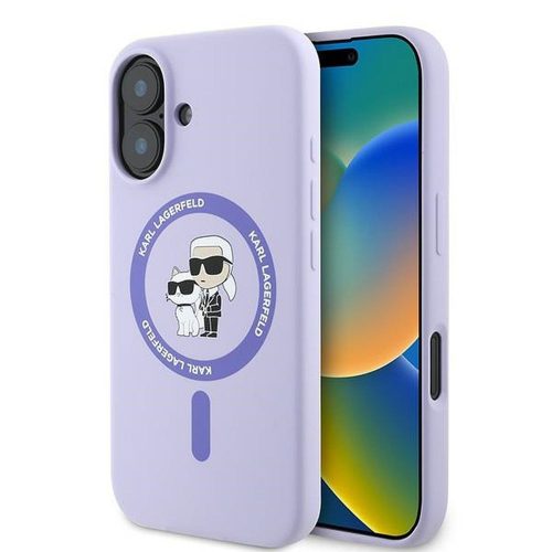 Karl Lagerfeld KLHMP16MSCMKCRHU iPhone 16 Plus 6.7" tok, lila hardcase Silicone Karl&Choupette Heads Ring MagSafe