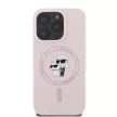 Karl Lagerfeld KLHMP16XSCMKCRHP iPhone 16 Pro Max 6.9" tok, rózsaszín hardcase Silicone Karl&Choupette Heads Ring MagSafe