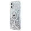 Karl Lagerfeld KLHMP16SLGKISGH iPhone 16, 6.1" hardcase átlátszó Liquid Glitter Karl Head Magsafe