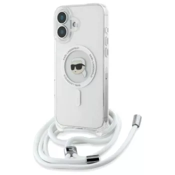   Karl Lagerfeld KLHMP16SHCKHNT iPhone 16, 6.1" hardcase átlátszó Crossbody IML Karl Head Magsafe