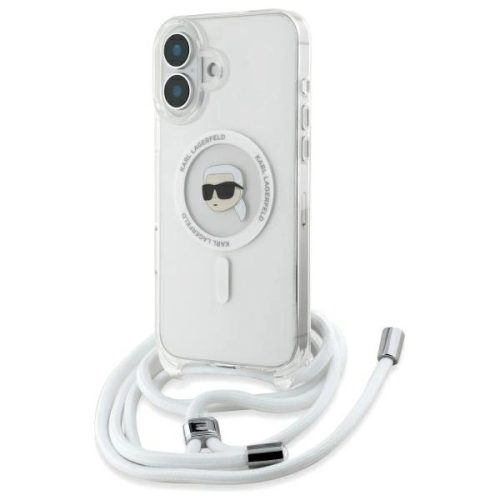 Karl Lagerfeld KLHMP16SHCKHNT iPhone 16, 6.1" hardcase átlátszó Crossbody IML Karl Head Magsafe