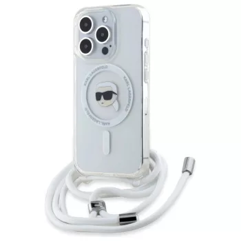   Karl Lagerfeld KLHMP16LHCKHNT iPhone 16, Pro 6.3" hardcase átlátszó Crossbody IML Karl Head Magsafe