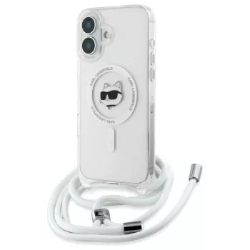   Karl Lagerfeld KLHMP16SHCCHNT iPhone 16, 6.1" hardcase átlátszó IML Choupette Head & Cord Magsafe