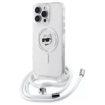   Karl Lagerfeld KLHMP16LHCCHNT iPhone 16, Pro 6.3" hardcase átlátszó IML Choupette Head & Cord Magsafe