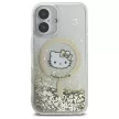 Hello Kitty HKHMP16SLGDIH iPhone 16 6.1", tok, fehér-arany Liquid Glitter Fever MagSafe