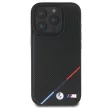 BMW BMHMP16L23PUPDK iPhone 16 Pro 6.3" tok, fekete M Perforated Tricolor Line MagSafe