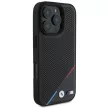 BMW BMHMP16L23PUPDK iPhone 16 Pro 6.3" tok, fekete M Perforated Tricolor Line MagSafe