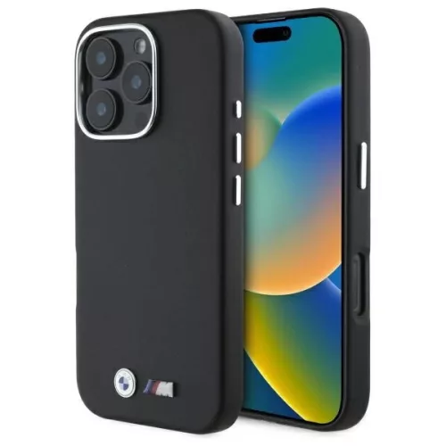 BMW BMHMP16X23PMWK iPhone 16 Pro Max, 6.9" tok, fekete M Smooth Full Wrapped Metal MagSafe