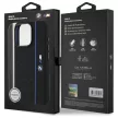 BMW BMHMP16X23SHEB iPhone 16 Pro Max, 6.9" tok, fekete Silicone Hexagon Blue Line MagSafe