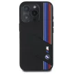 BMW BMHMP16X23SCUK iPhone 16 Pro Max, 6.9" tok, fekete Silicone Cut Tricolor Lines MagSafe