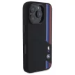 BMW BMHMP16X23SCUK iPhone 16 Pro Max, 6.9" tok, fekete Silicone Cut Tricolor Lines MagSafe