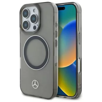   Mercedes MEHMP16L23HUOSK iPhone 16 Pro, 6.3" tok, fekete Silver Ring MagSafe