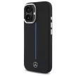 Mercedes MEHMP16S23SUMBK iPhone 16 6.1", tok, fekete Silicone Blue Stripe MagSafe