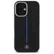 Mercedes MEHMP16S23SUMBK iPhone 16 6.1", tok, fekete Silicone Blue Stripe MagSafe