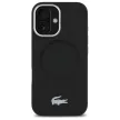 Lacoste LCHMP16SSMAK iPhone 16 6.1", tok, fekete Silicone Croco Logo MagSafe