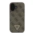Guess GUHCP16SP4TDSCPW iPhone 16 6.1" tok, barna hardcase Leather Metal Logo Strass Crossbody
